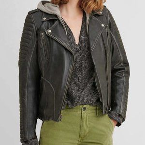 Women's Wilson's Leather Performance Rider Quilted Shoulder Moto Jacket Size XL